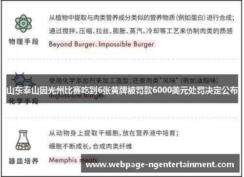 山东泰山因光州比赛吃到6张黄牌被罚款6000美元处罚决定公布